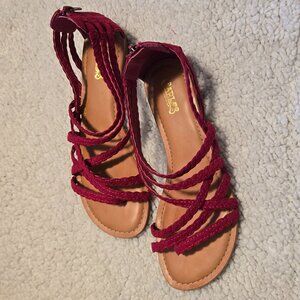Carlos by Carlos Santana "Amara 2" Braided Leather Women's Sandal Pink Size 8.5M